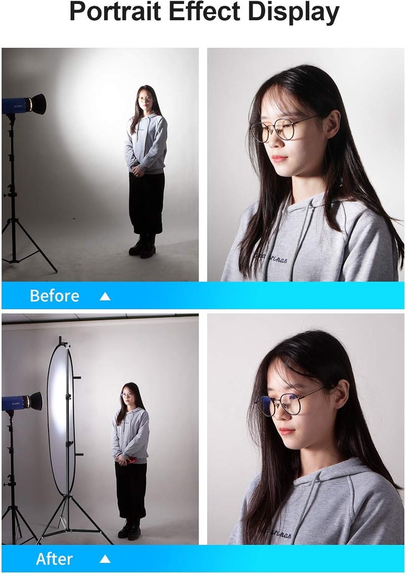 Selens طقم موزع ضوء ناعم قابل للطي 59x39 بوصة، مع حامل ضوء بطول 6.6 قدم وحامل مشبك لتصوير الاستوديو والصور الشخصية والمنتجات - Image 5